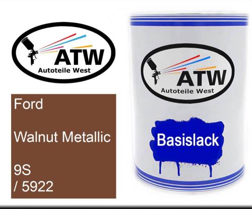 Ford, Walnut Metallic, 9S / 5922: 500ml Lackdose, von ATW Autoteile West.
